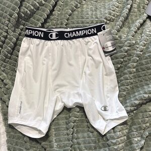 Champion Men's Powerflex Compression Short Cool Support Stretch White